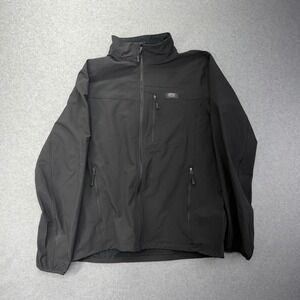RW Rugged‎ Wear Mens Black Full Zip Jacket Size L Polyester Elastane Outdoor